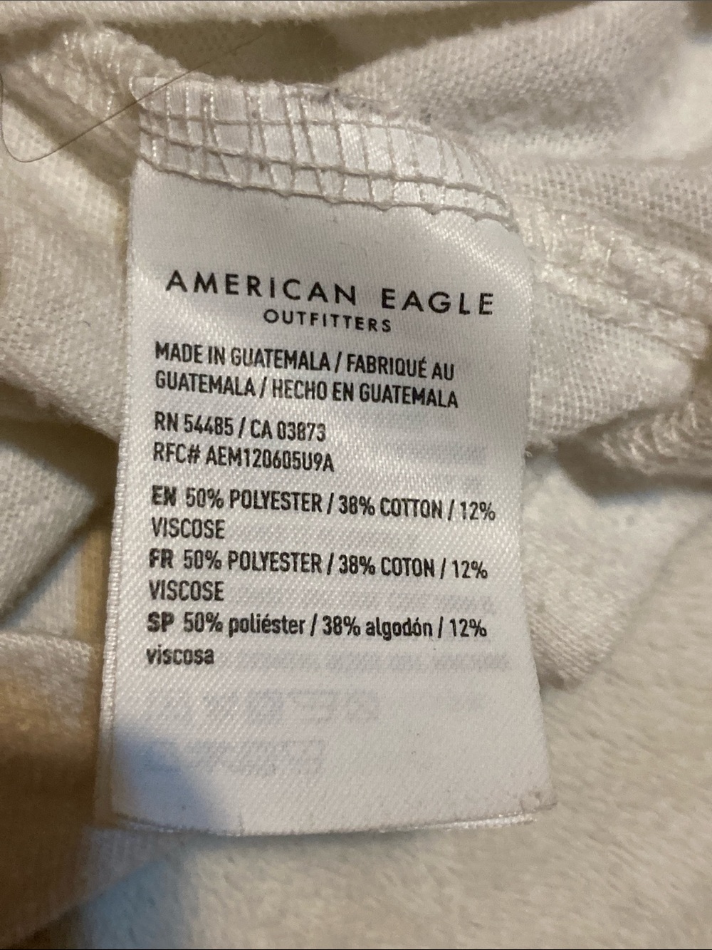 American Eagle Outfitters White Tee with Blue Logo - Picture 3 of 7